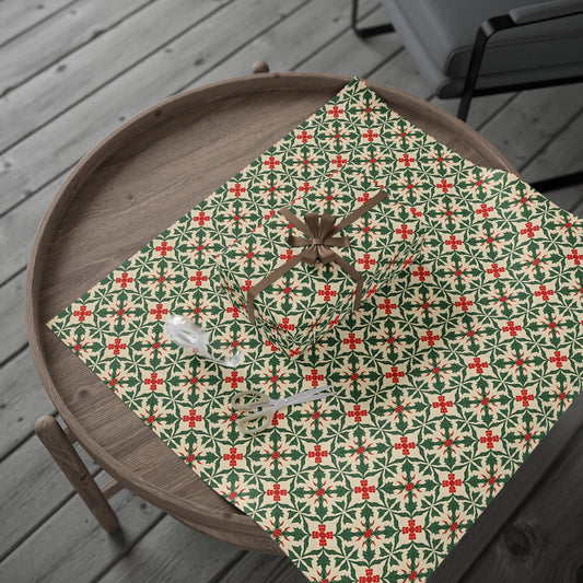 Holiday Wrapping Paper Roll - Festive Floral Design for Gift-Giving