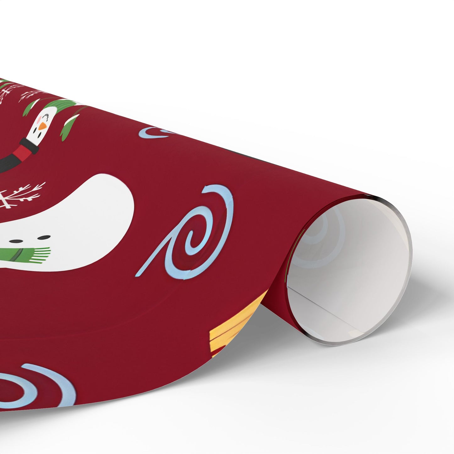 Snowman Holiday Wrapping Paper - Festive Red Gift Wrap for Christmas & Winter Celebrations