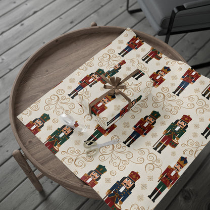 Festive Holiday Wrapping Paper with Nutcracker Design