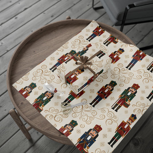 Festive Holiday Wrapping Paper with Nutcracker Design