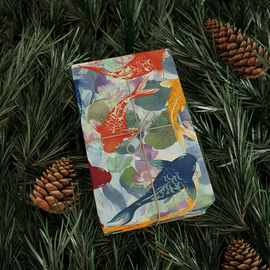 Colorful Koi Wrapping Paper Roll - Perfect for All Occasions