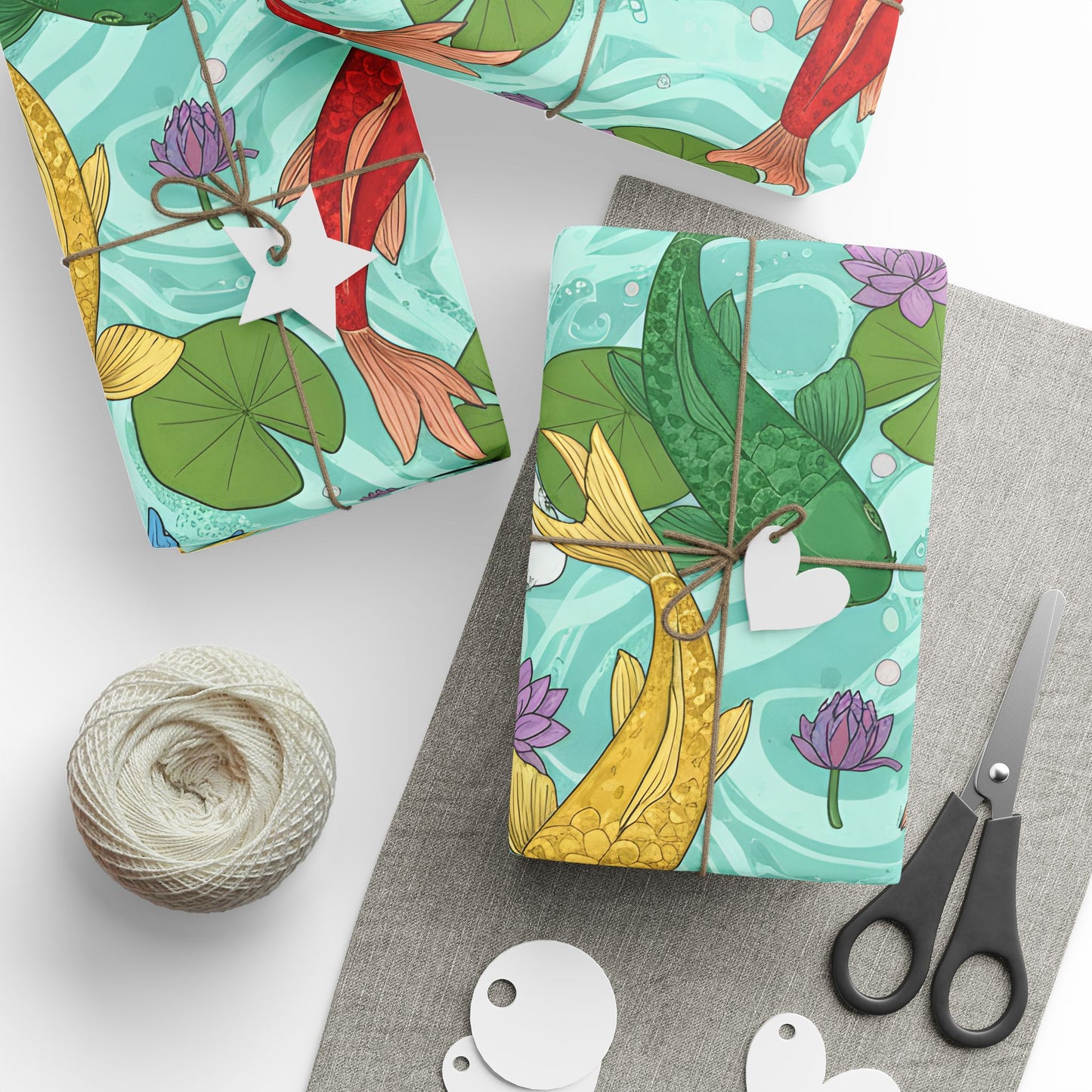 Vibrant Fish-Themed Wrapping Paper Roll - Perfect for Celebrations