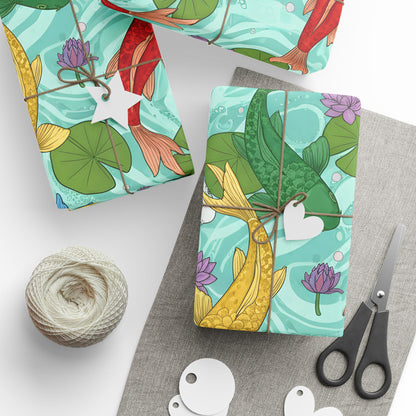 Vibrant Fish-Themed Wrapping Paper Roll - Perfect for Celebrations