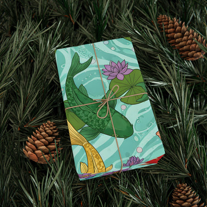 Vibrant Fish-Themed Wrapping Paper Roll - Perfect for Celebrations