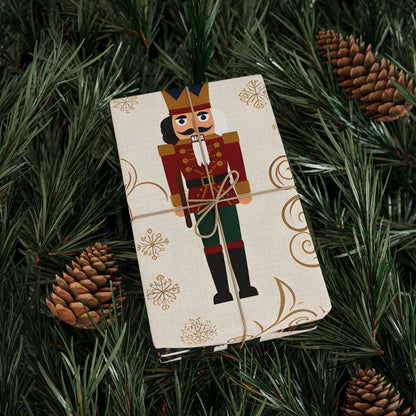 Festive Holiday Wrapping Paper with Nutcracker Design