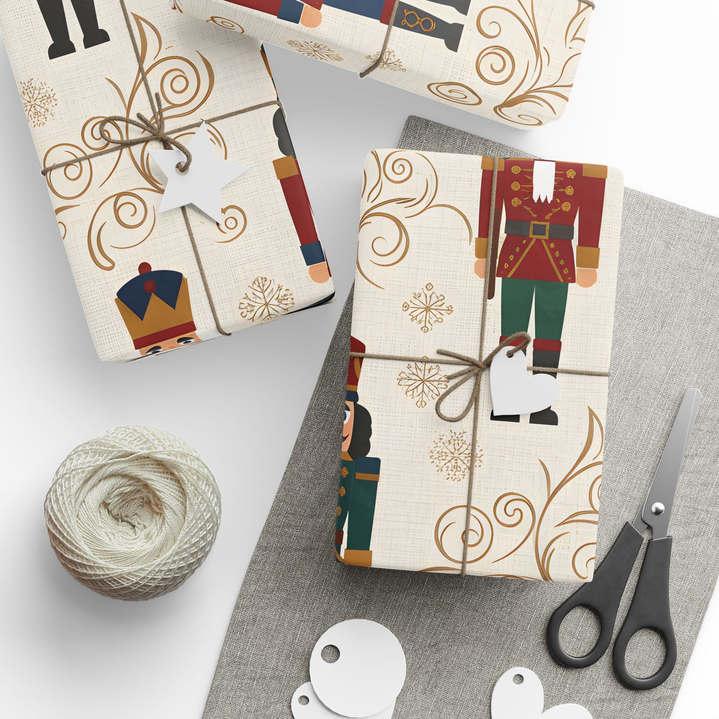 Festive Holiday Wrapping Paper with Nutcracker Design